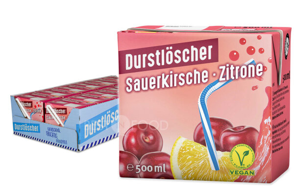 WeserGold Durstlöscher Sauerkirsche Zitrone Tetra 12x 500ml