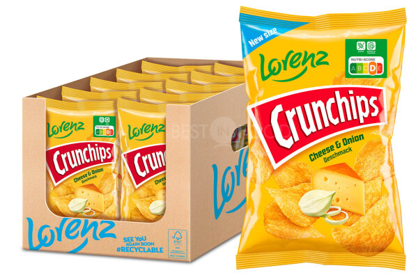 Lorenz Crunchips Cheese & Onion Chips 10x 150g