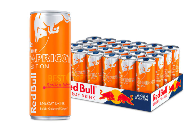 DPG Red Bull Apricot Edition Aprikose-Erdbeere Energy-Drink Dose 24x 250ml