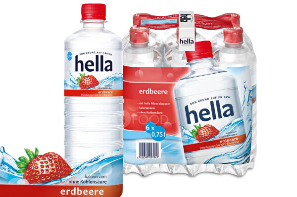 DPG Hella Natürliches Mineralwasser Erdbeere Flasche 6x 750ml