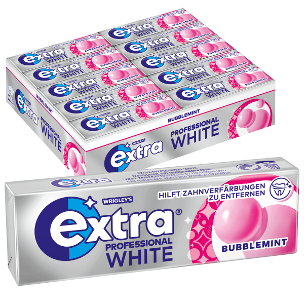 Wrigley Extra Professional White Bubblemint o.Z. Kaugummi 30x 10 Dragees