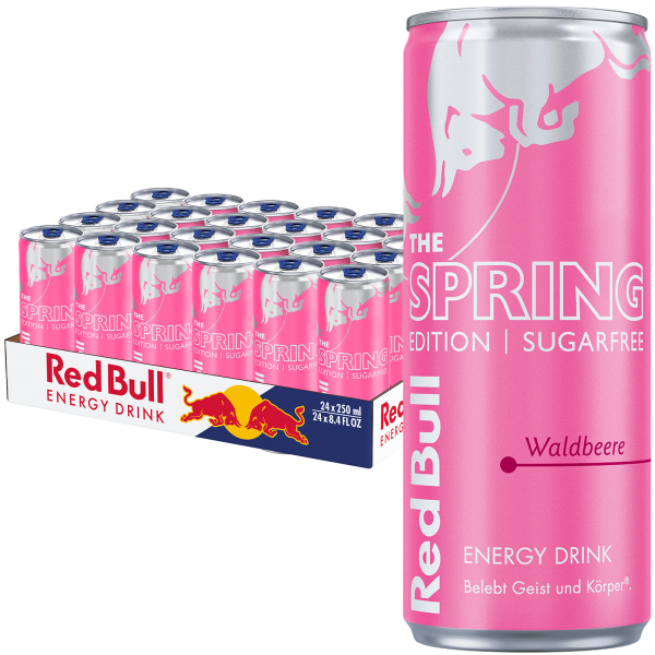 DPG Red Bull Spring Edition Waldbeere Sugarfree Energy Drink Dose 24x 250ml