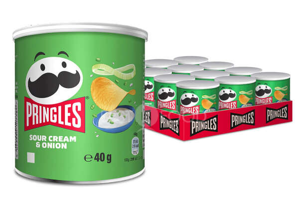 Pringles Sour Cream & Onion Chips Rolle 12x 40g