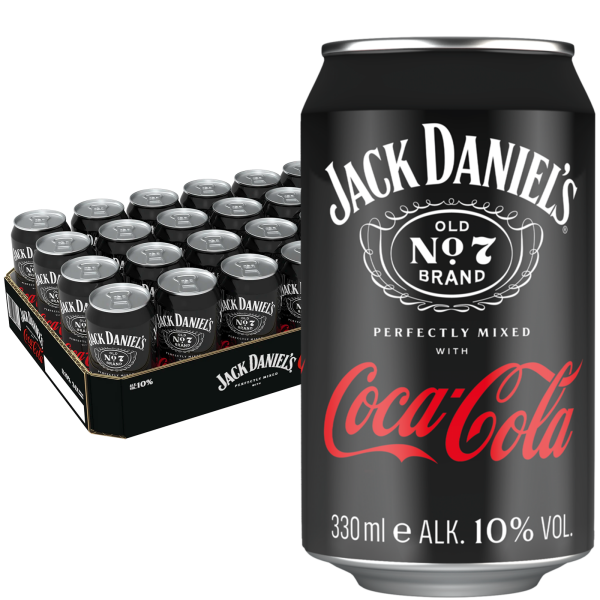 DPG Jack Daniels & Cola 10% Jack Daniels Whiskey Mixgetränk Dose 24x 330ml