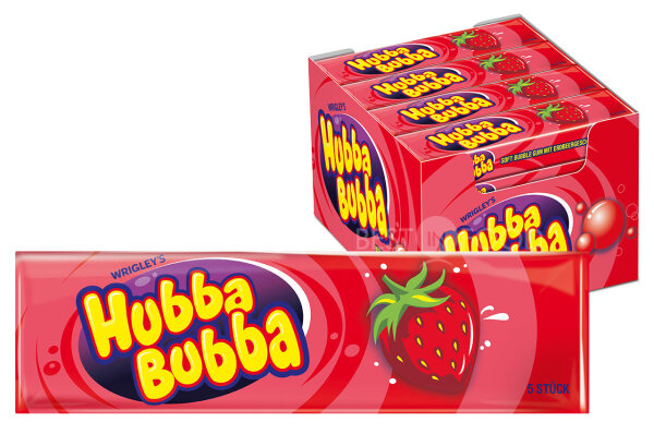 Hubba Bubba Strawberry Kaugummi 20x 35g